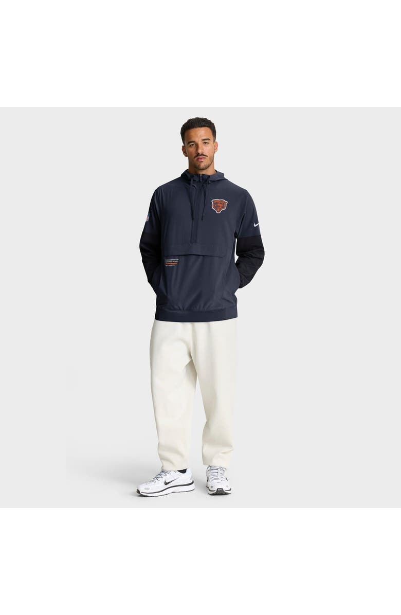 Nike Men's Nike Navy Chicago Bears Sideline Anorak Half-Zip Hoodie Jacket, Alternate, color, Navy