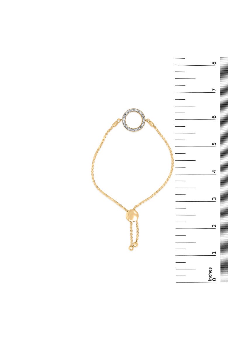 Gold Vermeil Diamond Accent Circle Lariat Bolo Bracelet, Alternate, color, Silver