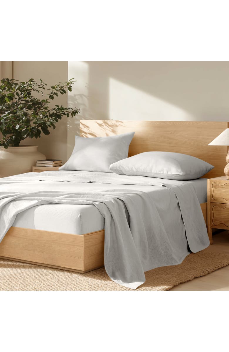Bare Home 100% European Linen Sheet Set, Alternate, color, Glacier Grey