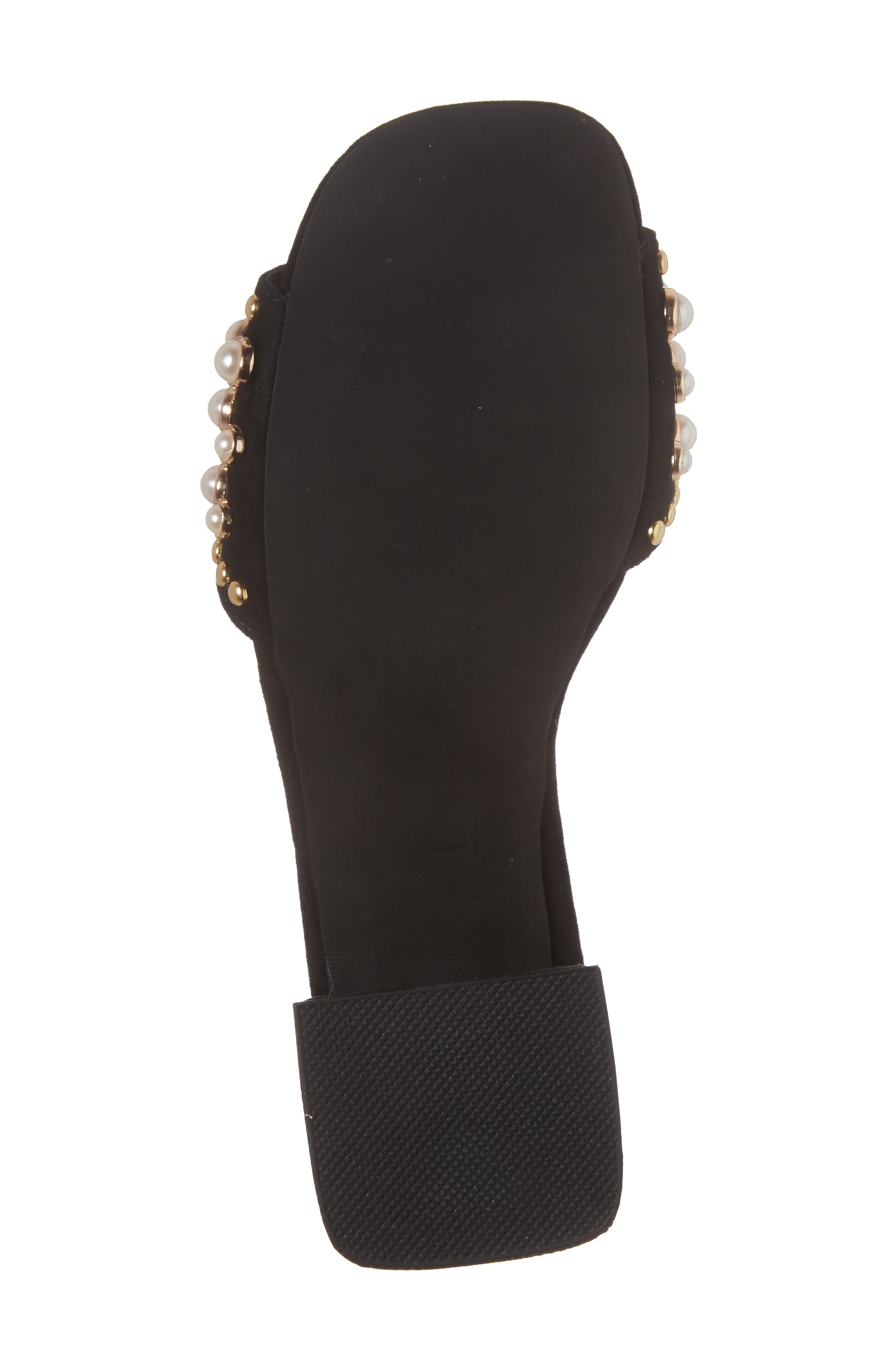 Parr Embellished Slide Sandal, Alternate, color, BLACK SUEDE