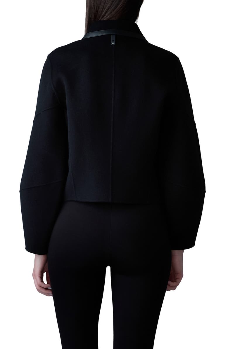 Mackage Solana Wool 
Leather Jacket, Alternate, color, Black