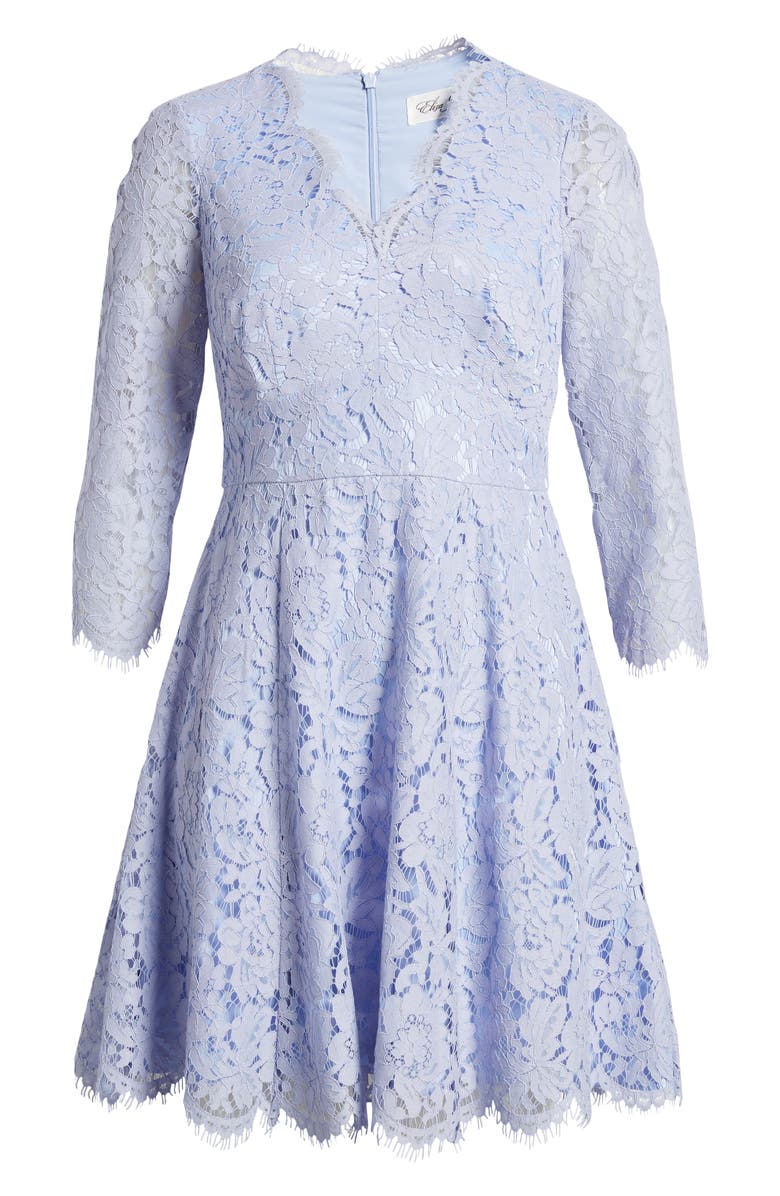 Eliza J Long Sleeve Lace Fit & Flare Dress, Alternate, color, 