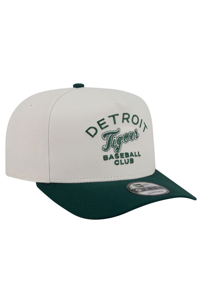 Men's New Era  Cream/Dark Green Detroit Tigers Chrome A-Frame 9FIFTY Snapback Hat, Alternate, color, Cream