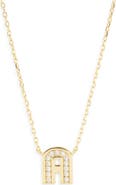 Argento Vivo Sterling Silver Cubic Zirconia Initial Pendant Necklace