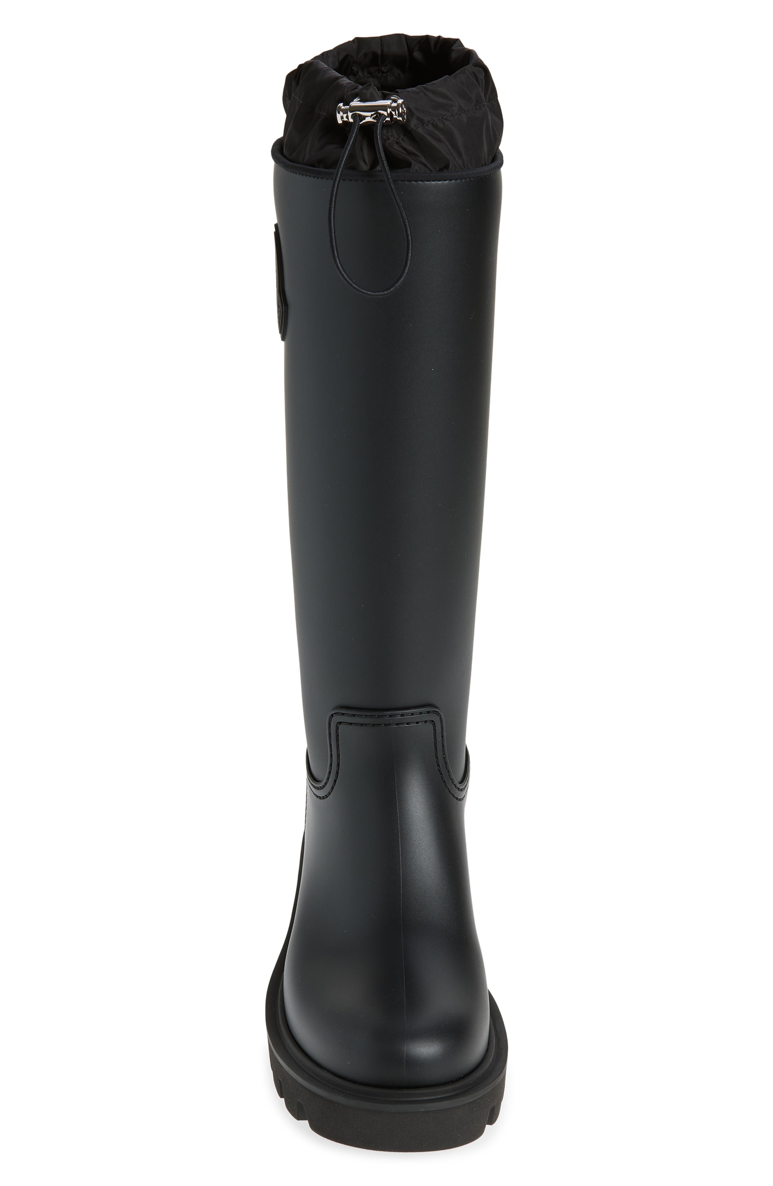 Moncler Kickstream Knee High Rain Boot, Alternate, color, Black