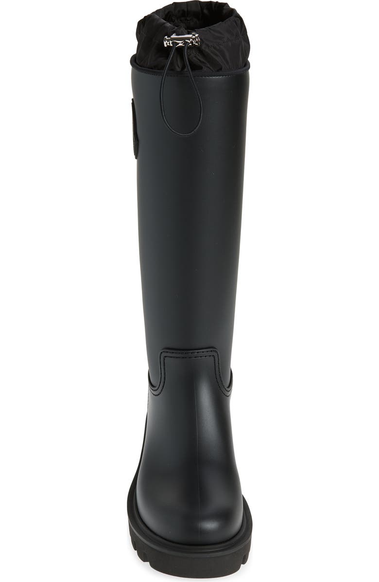 Moncler Kickstream Knee High Rain Boot, Alternate, color, Black