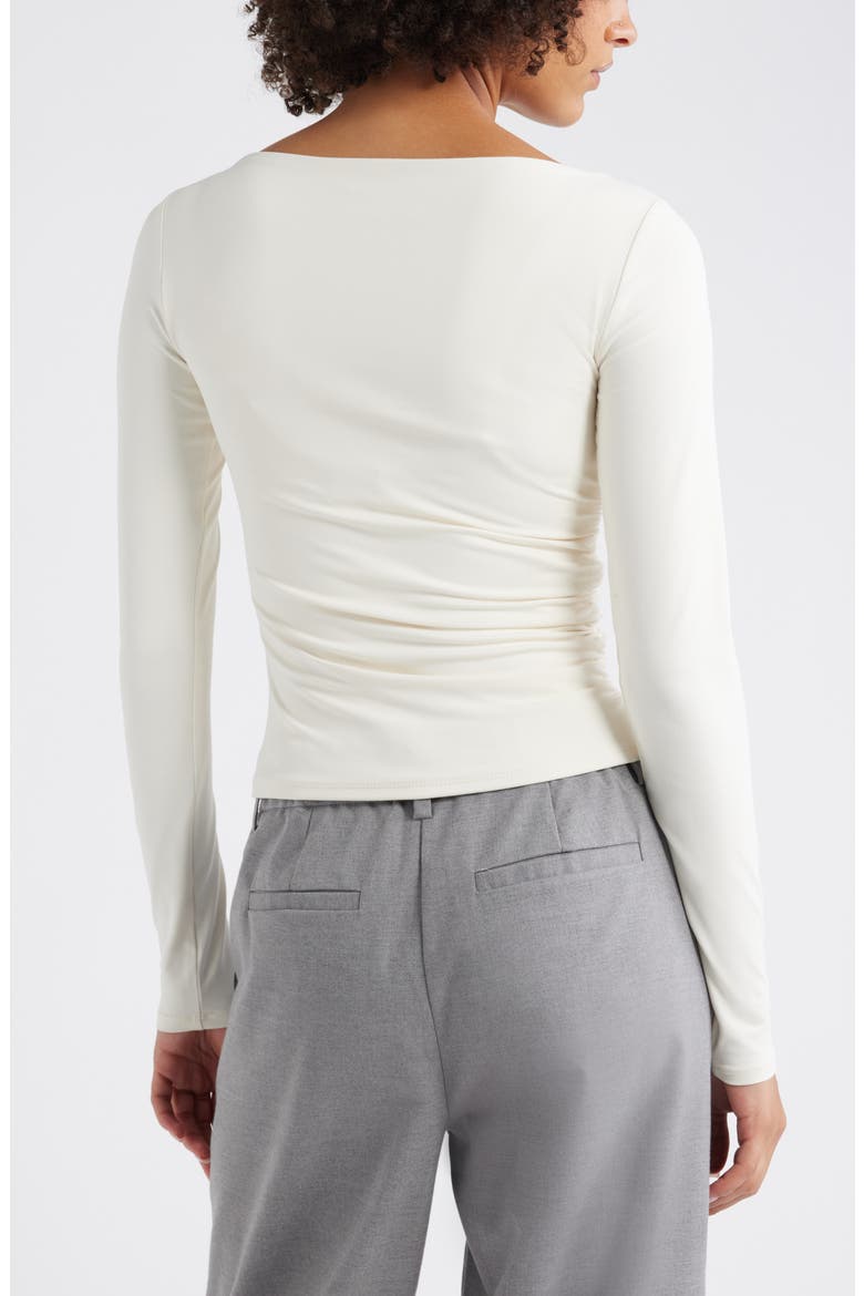 Ruched Side Top, Alternate, color, WHITE WHISPER