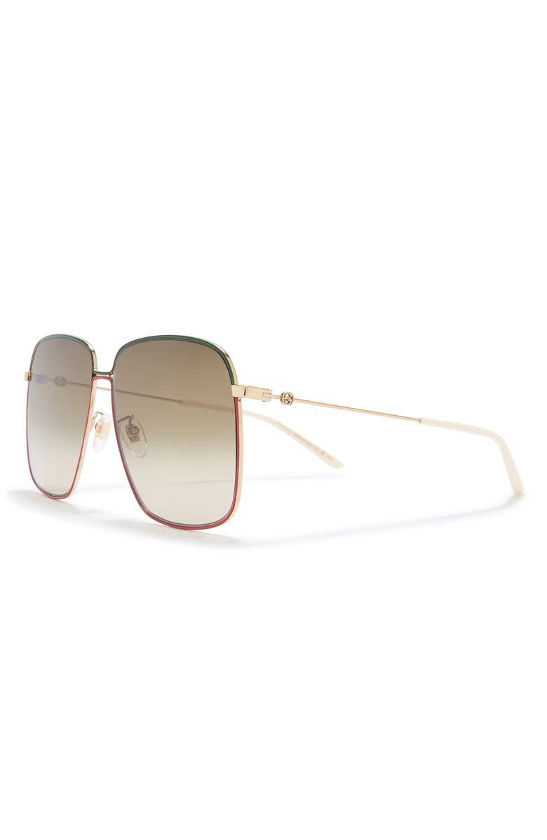 Gucci 61mm Square Sunglasses, Alternate, color, 