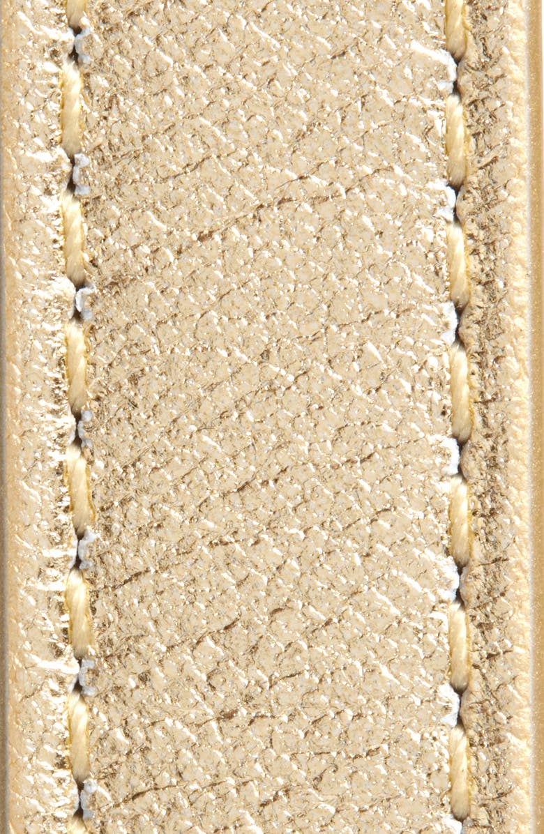 Versace Logo Metallic Leather Belt, Alternate, color, Gold-Versace Gold