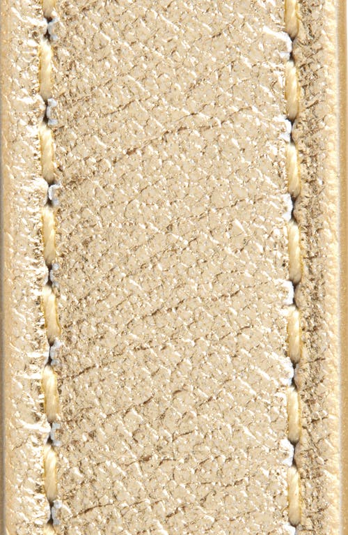 Versace Logo Metallic Leather Belt In Neutral