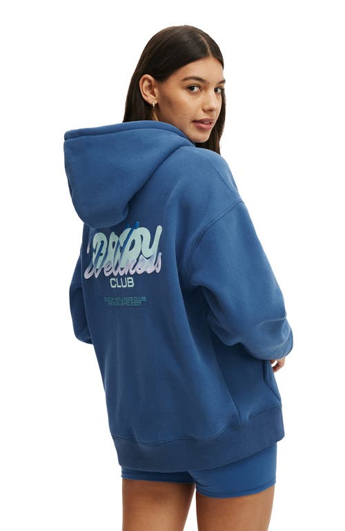 Cotton On Body Active Plush Premium Graphic Hoodie In Blue