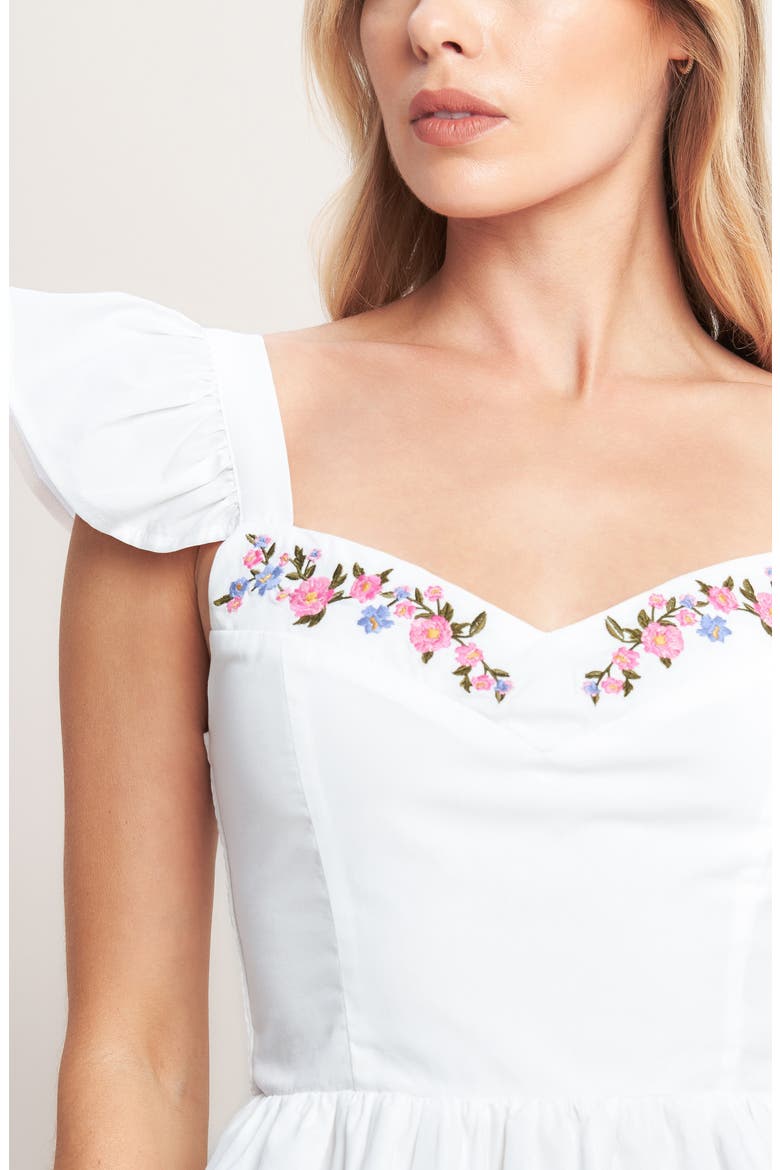 Floral Embroidered Peplum Top, Alternate, color, WHITE