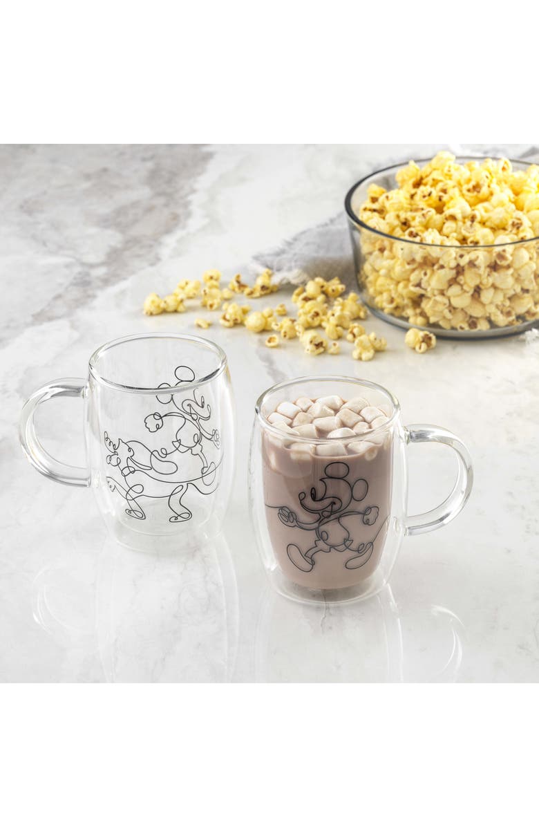JoyJolt Disney Mickey Pluto Aroma Glasses - Set of 2, Alternate, color, Clear
