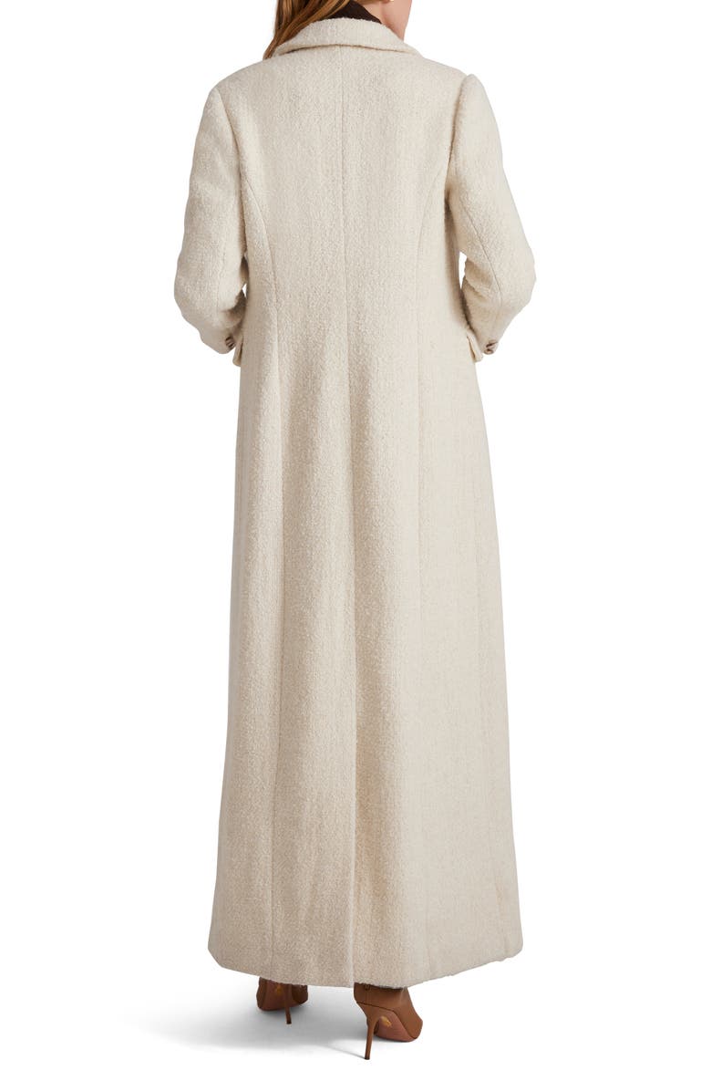 Favorite Daughter The City Longline Wool & Cotton Tweed Coat, Alternate, color, White Boucle