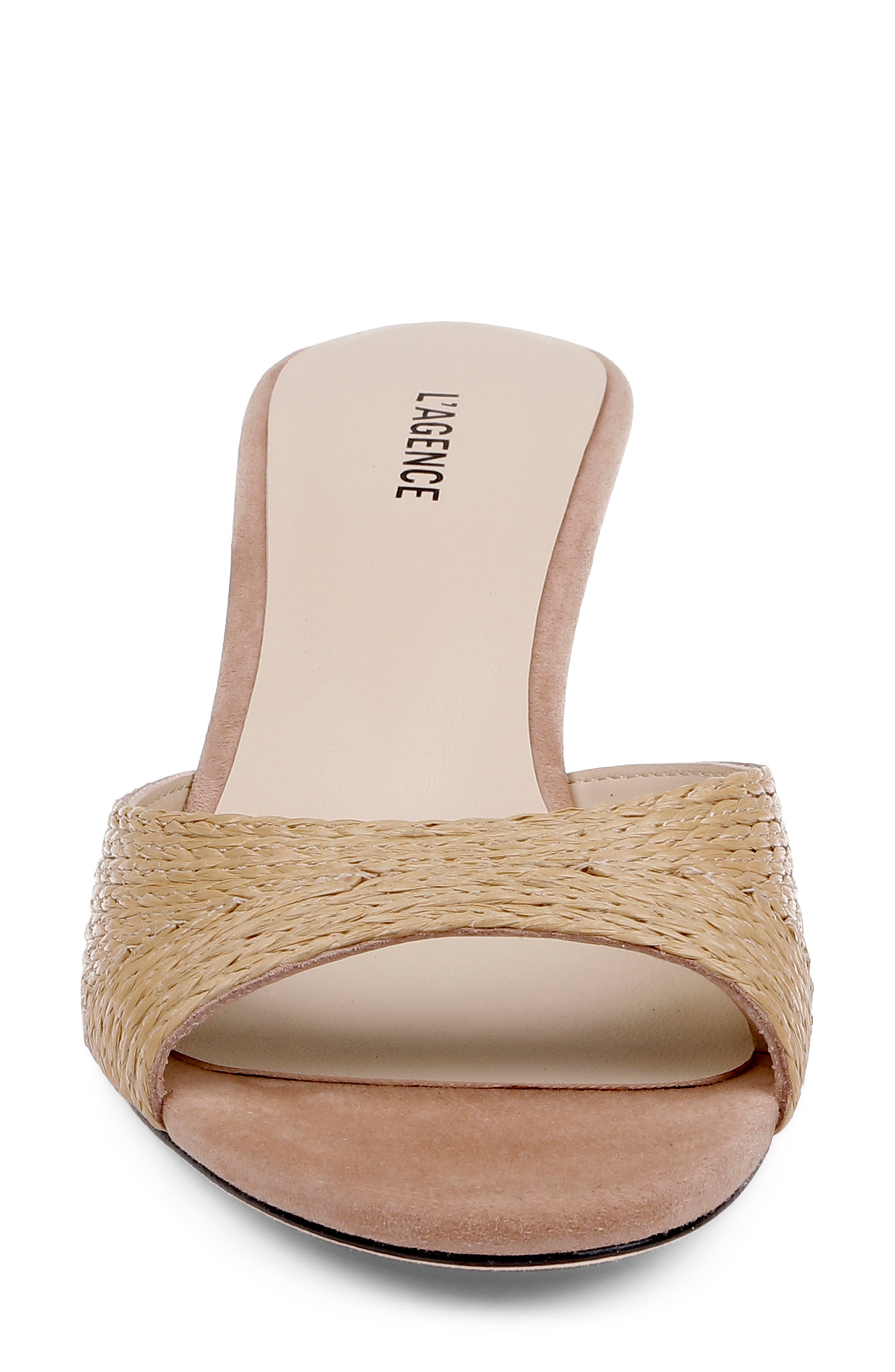 L'AGENCE Maryam Slide Sandal, Alternate, color, Natural Raffia