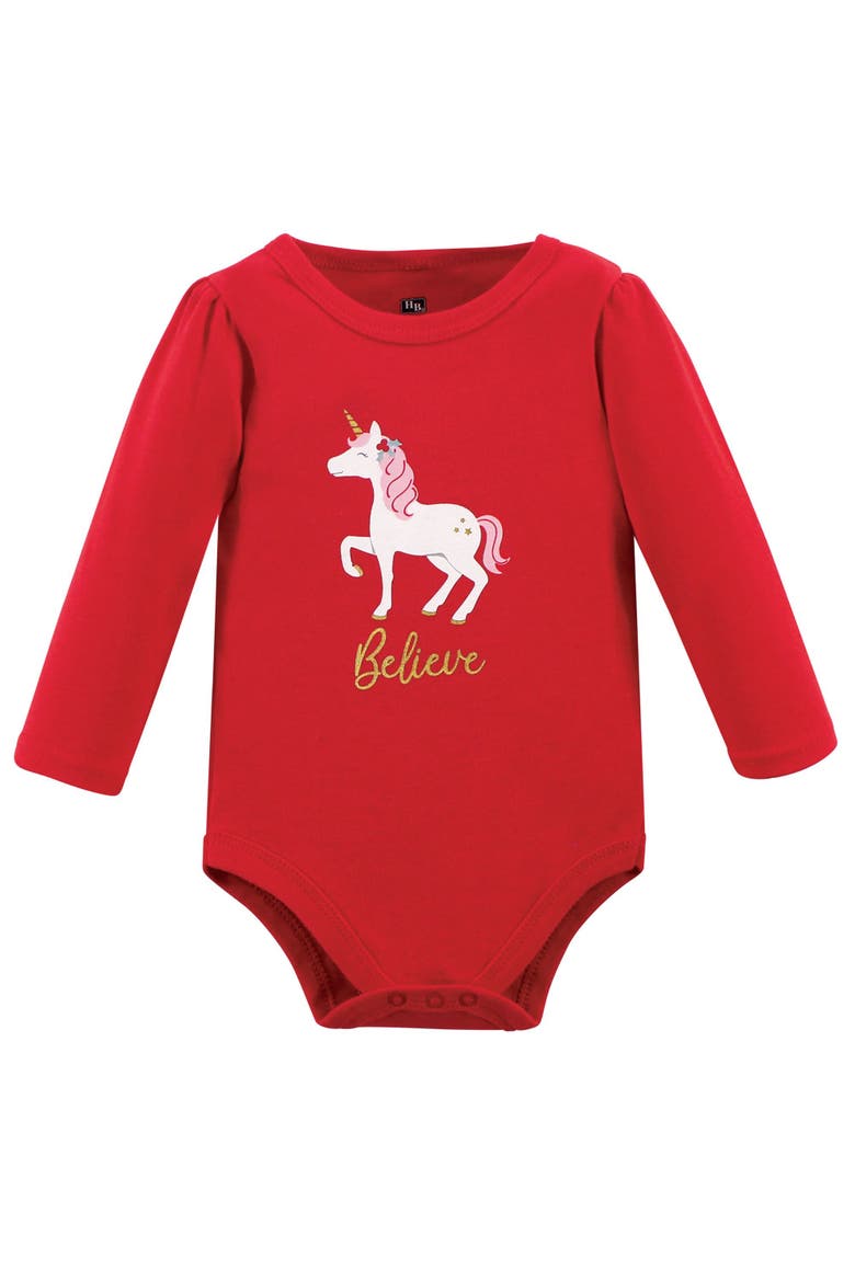 Cotton Comfort 3Pk Bodysuit, Pants, and Shoes, Alternate, color, Christmas Unicorn