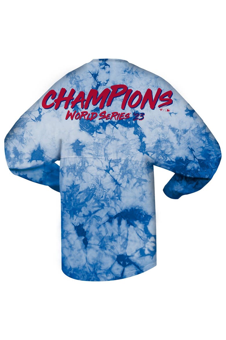 Women's Fanatics Branded Royal Texas Rangers 2023 World Series Champions Crystal-Dye Long Sleeve T-Shirt, Alternate, color, Royal