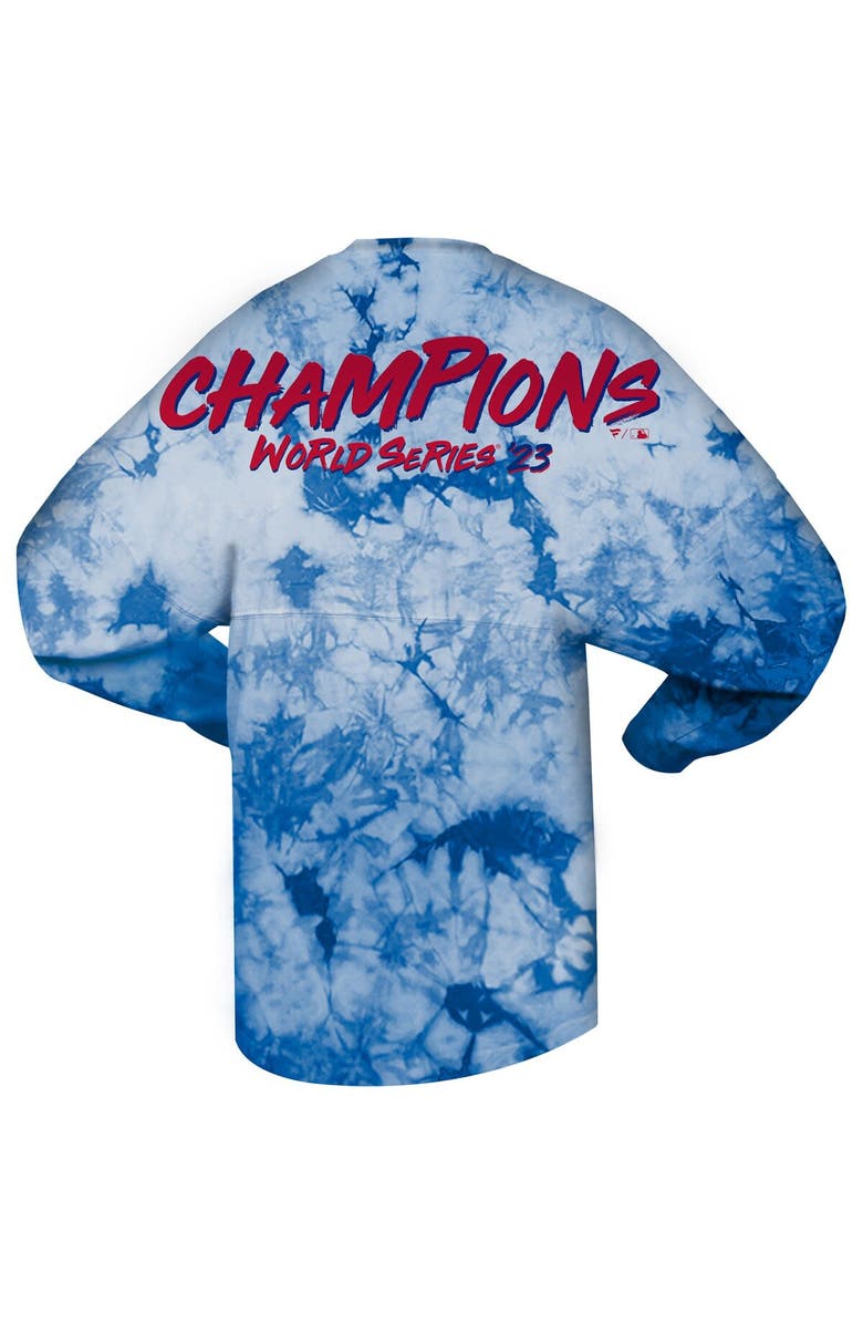 SPIRIT JERSEY Women's Fanatics Branded Royal Texas Rangers 2023 World Series Champions Crystal-Dye Long Sleeve T-Shirt, Alternate, color, 