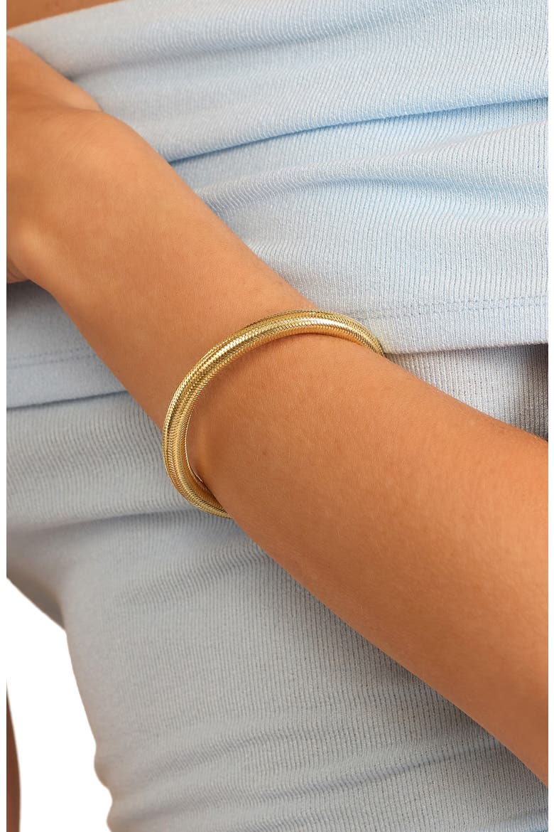 Dolce Sole Fancy Mesh Bangle Bracelet, Alternate, color, GOLD