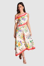 Coast Off Shoulder Satin Midi Dress