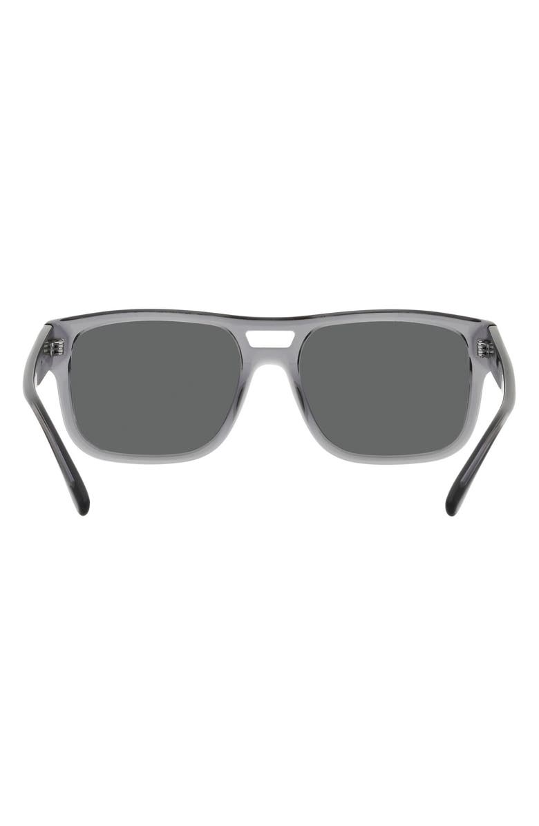 Emporio Armani 57mm Pillow Sunglasses, Alternate, color, Transparent Grey