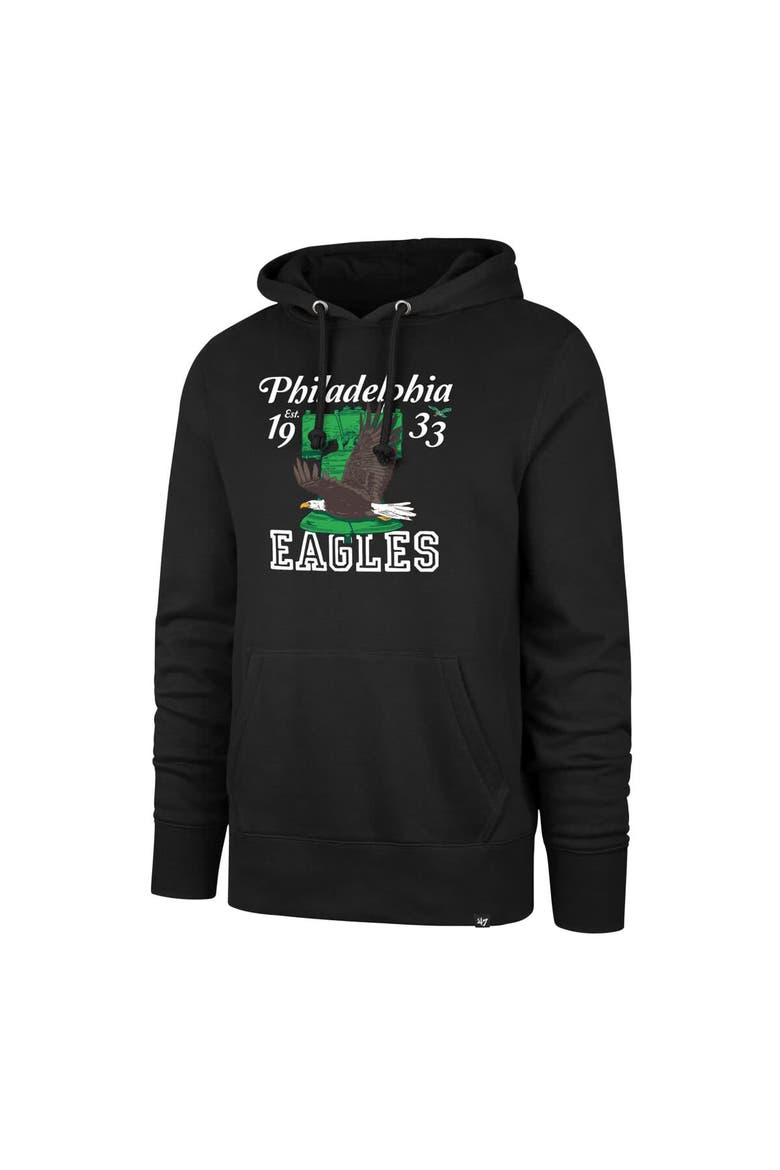 Men's '47  Black Philadelphia Eagles Regional Headline Pullover Hoodie, Alternate, color, Black