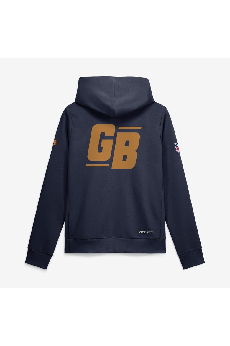 Women's Nike  Navy Green Bay Packers Sideline Standard Issue Alternate Dri-FIT Hoodie, Alternate, color, Navy