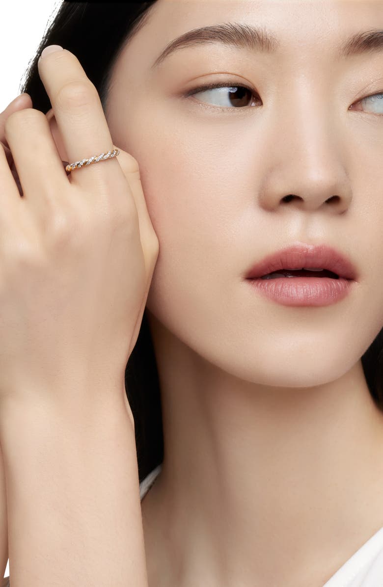 David Yurman Pavé Petite Diamond Band Ring, Alternate, color, Yellow Gold/ Diamond