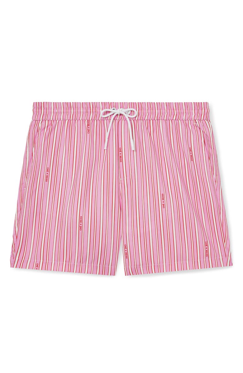 Reiss x Ché Corva Swim Trunks, Alternate, color, Pink/ White