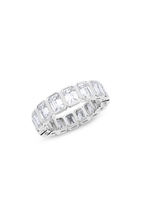 Emerald Bezel Lab Created Diamond Eternity Ring
