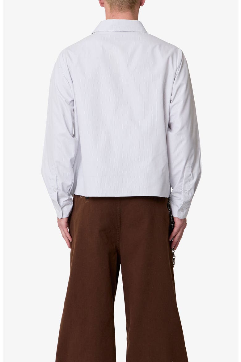 Stripe Button-Up Shirt, Alternate, color, GREY/ WHITE