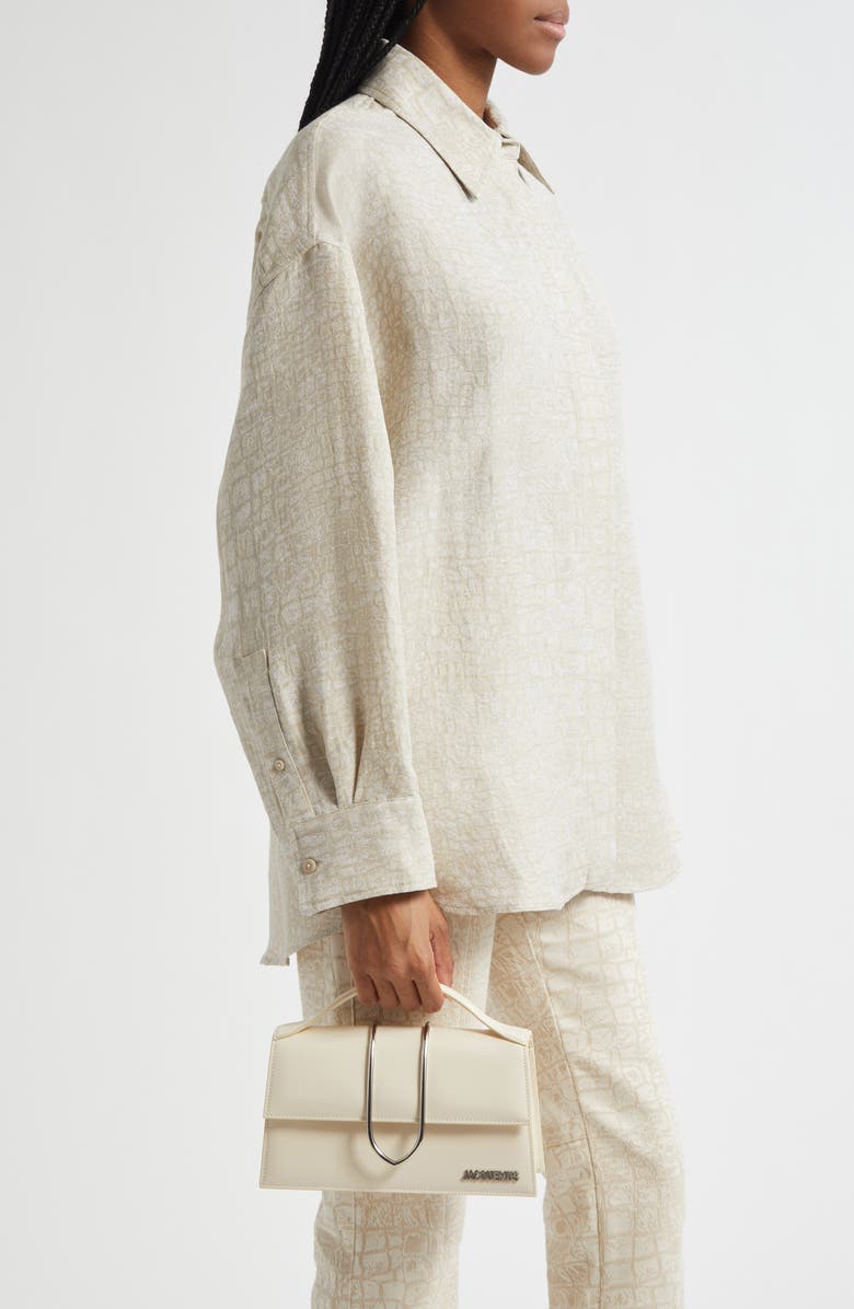 Jacquemus Le Grand Bambino Leather Shoulder Bag, Alternate, color, Light Ivory 115