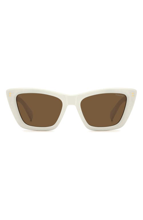 Polaroid 54mm Polarized Cat Eye Sunglasses In Brown