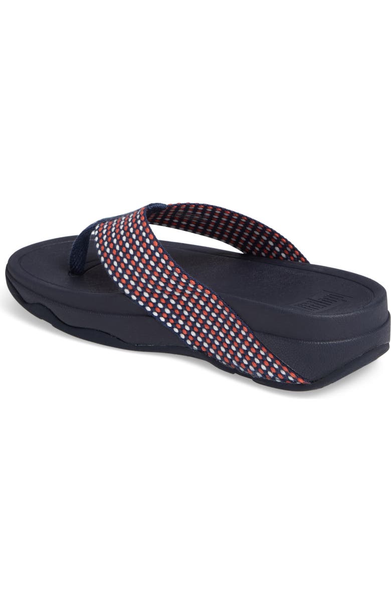 FitFlop Surfa<sup>™</sup> Flip Flop, Alternate, color, Midnight Navy Fabric