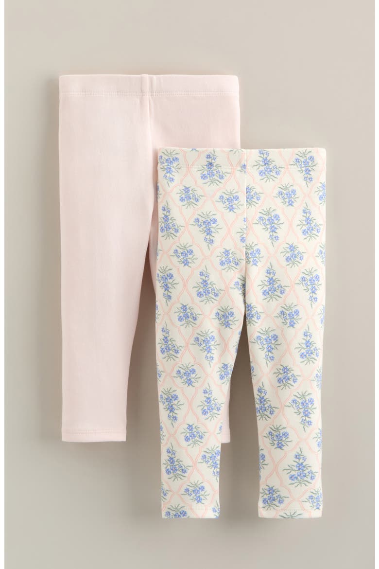 Assorted 2-Pack Cotton Leggings, Alternate, color, IVORY EGRET FLORAL TRELLIS
