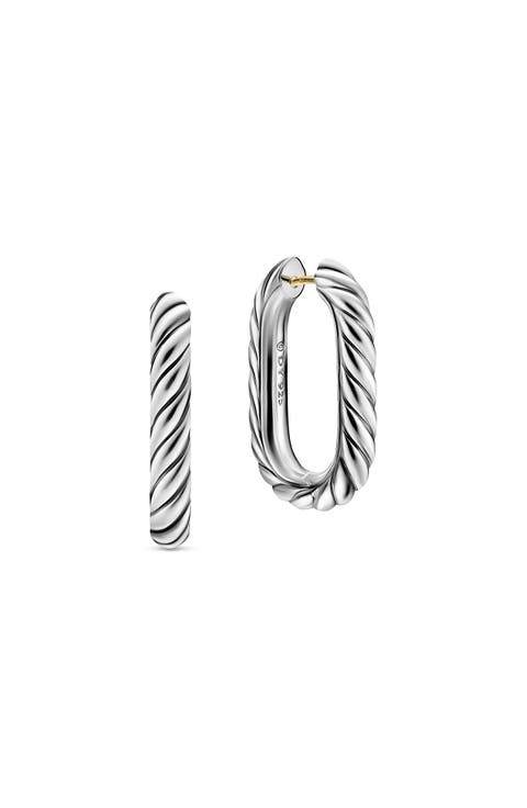 Madison Cable Hoop Earrings