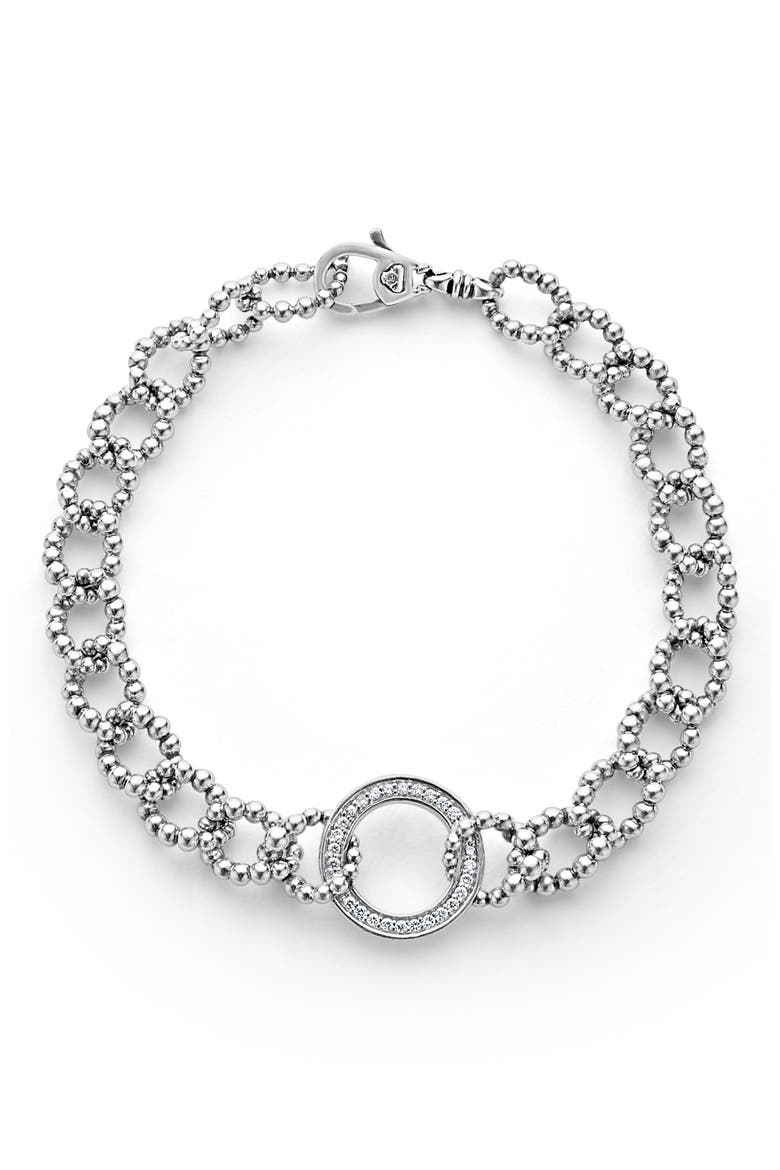 Caviar Spark Diamond Bracelet, Main, color, SILVER DIAMOND
