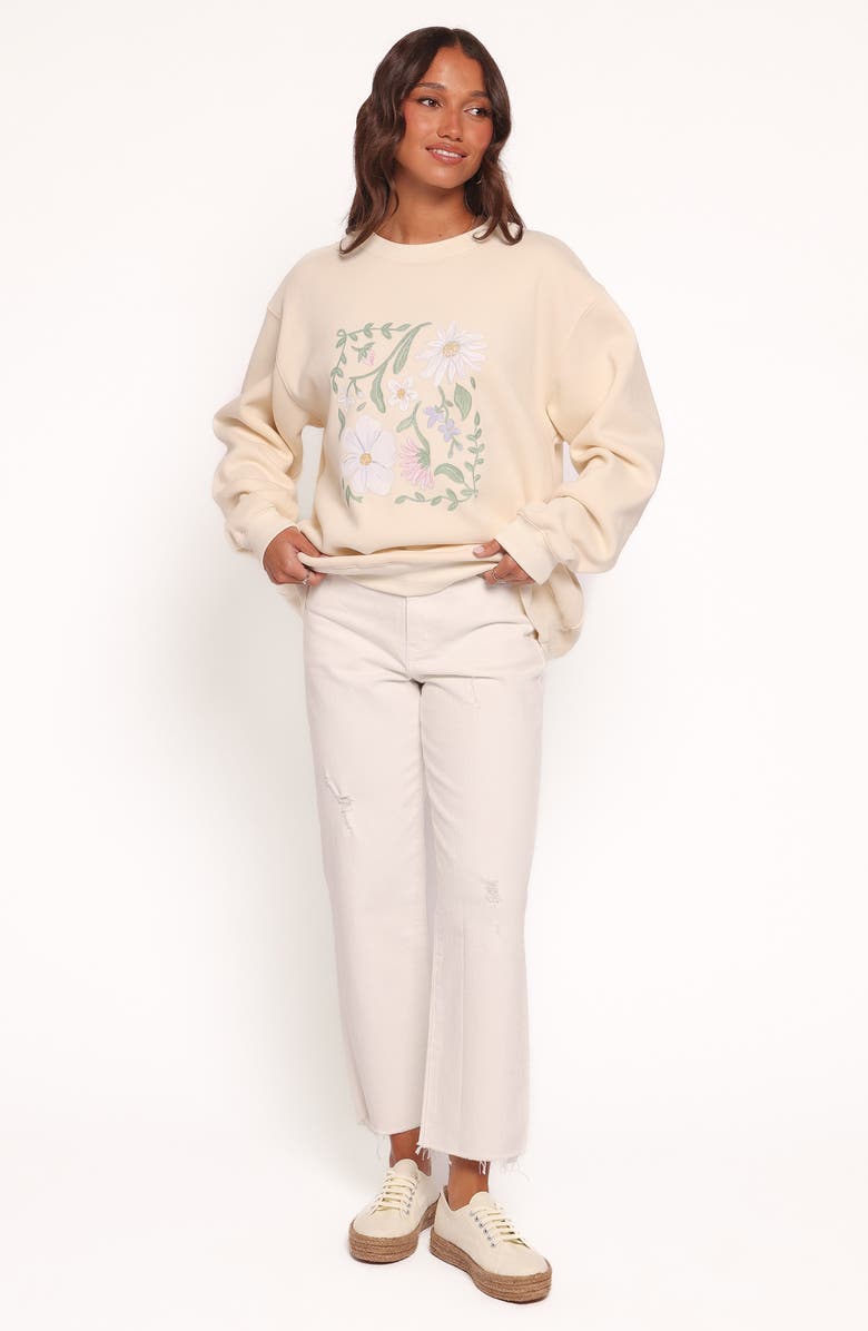 Petal & Pup Flower Garden Graphic Sweatshirt, Alternate, color, Cream