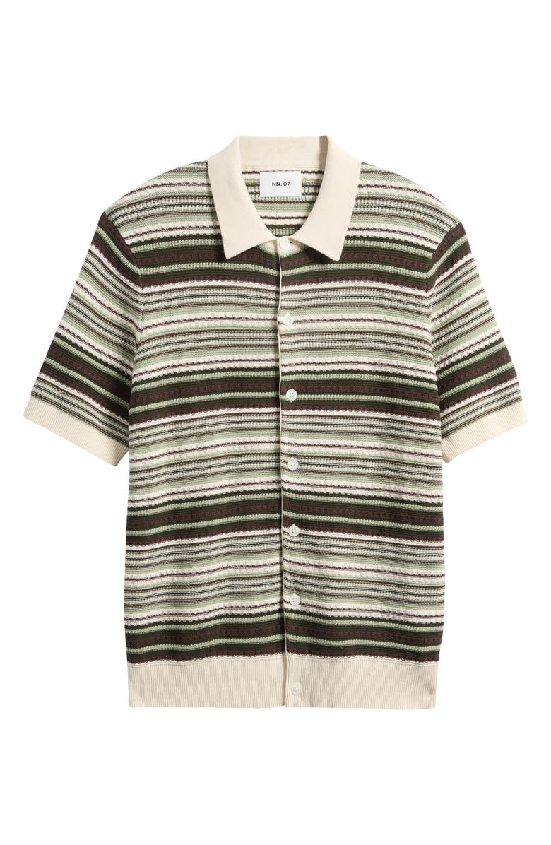 NN07 Nolan 6686 Polo Cardigan, Alternate, color, Green Stripe