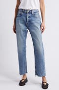 MOUSSY VINTAGE MV Mabel High Waist Distressed Wide Straight Leg Jeans