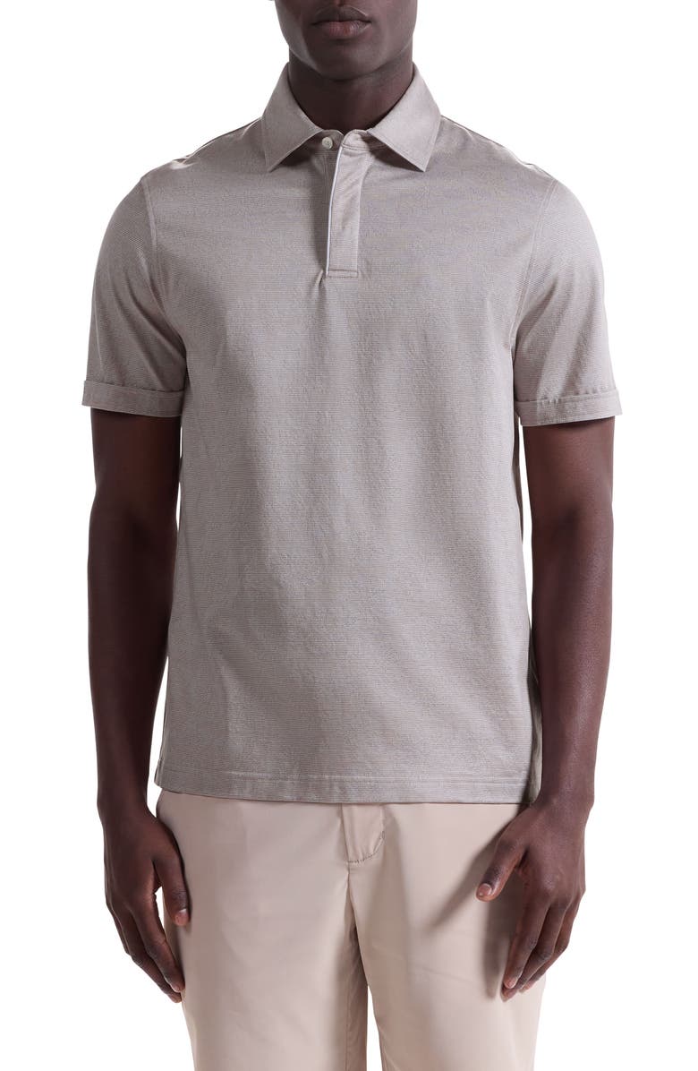 Bugatchi Mercerized Cotton Polo, Main, color, Cobblestone