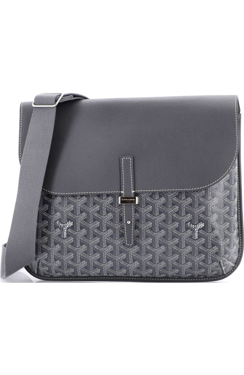 Pre-Owned Goyard Coursier Messenger Bag Coated Canvas and Leather, Main, color, Gray