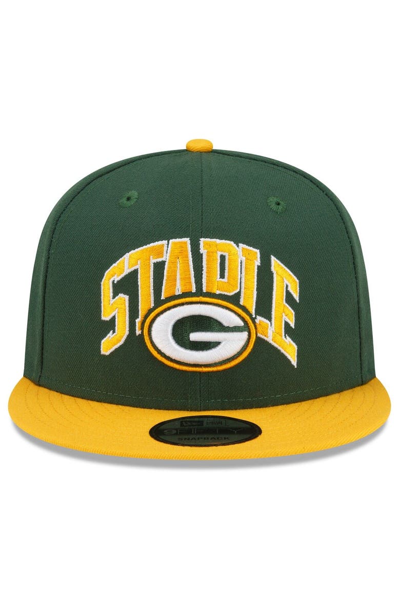 New Era x Staple Men's New Era Green/Gold Green Bay Packers NFL x Staple Collection 9FIFTY Snapback Adjustable Hat, Alternate, color, 