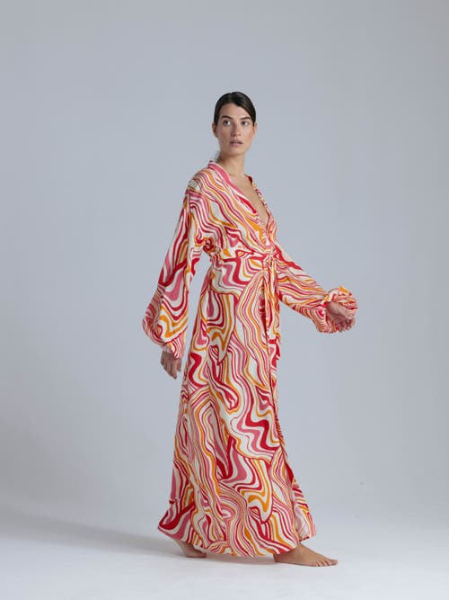 Alas Viscose Robe In Red