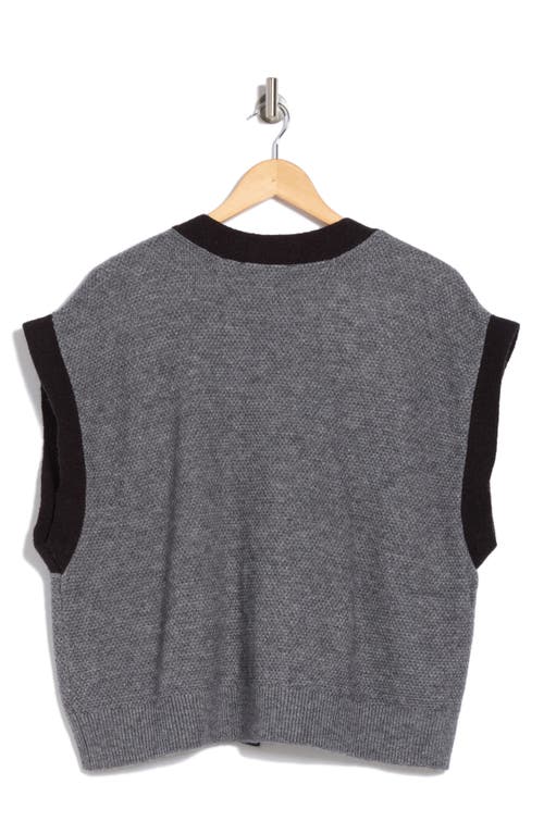 Ellen Tracy Jewel Button Knit Vest In Blue