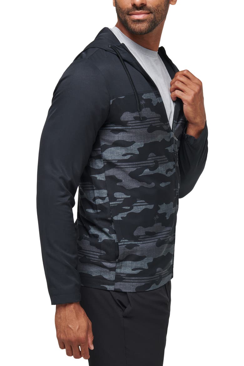 Camo Zip Hoodie, Alternate, color, BLACK