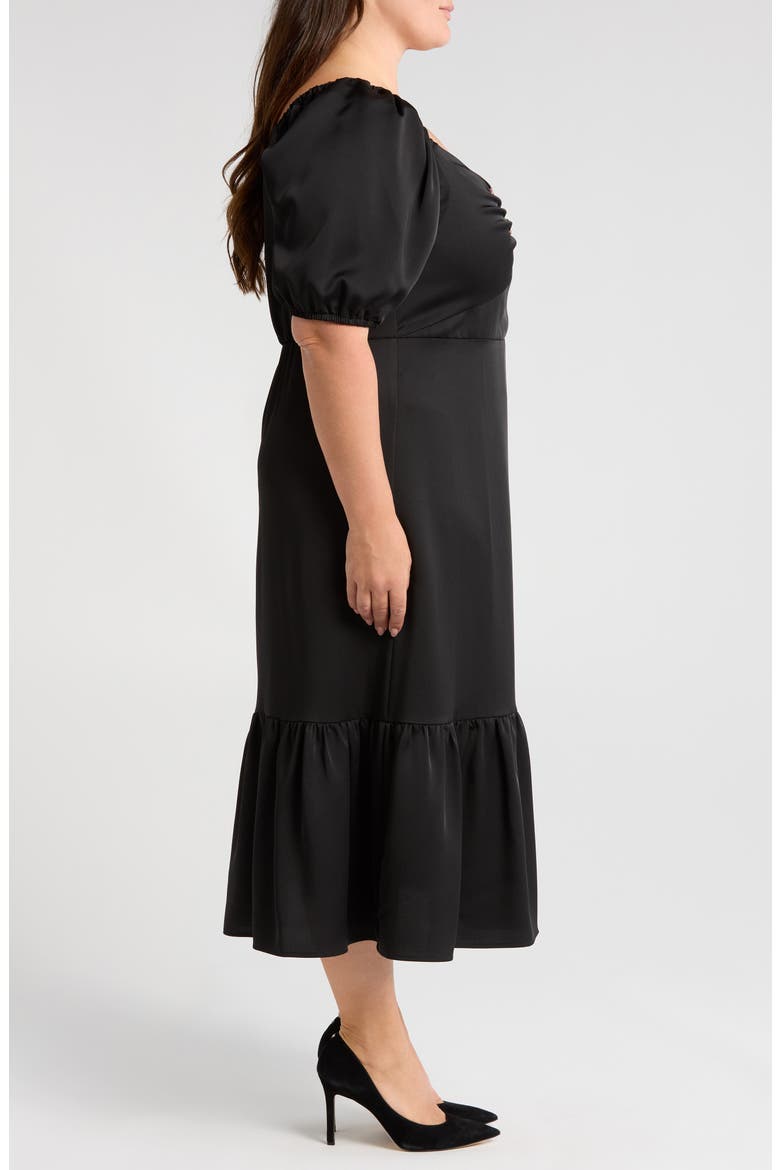 Jewel Accent Puff Sleeve Maxi Dress, Alternate, color, ANNE BLACK