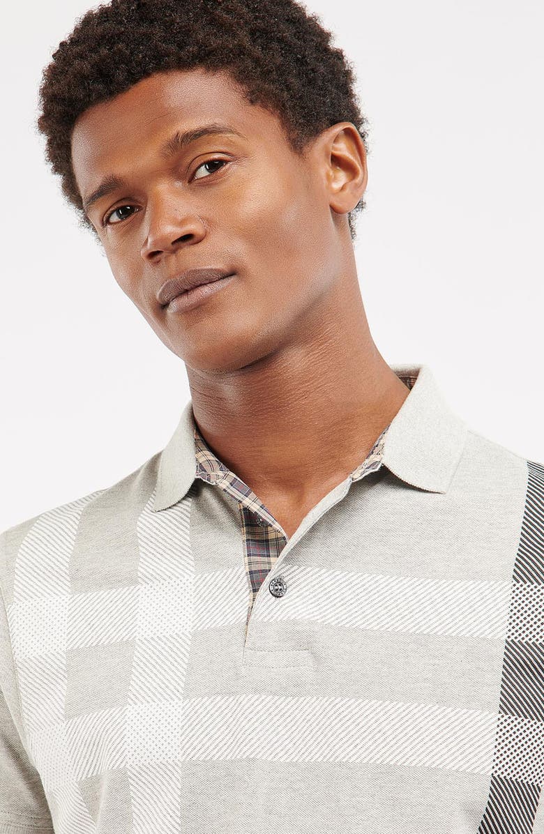 Barbour Blaine Tartan Polo, Alternate, color, Grey Marl