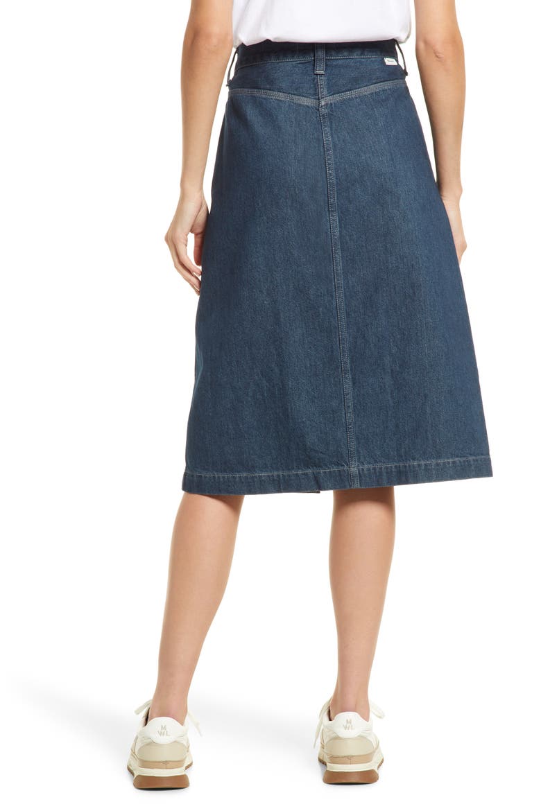 Women's Workwear Collection Denim Midi Skirt, Alternate, color, WORN VINTAGE WASH