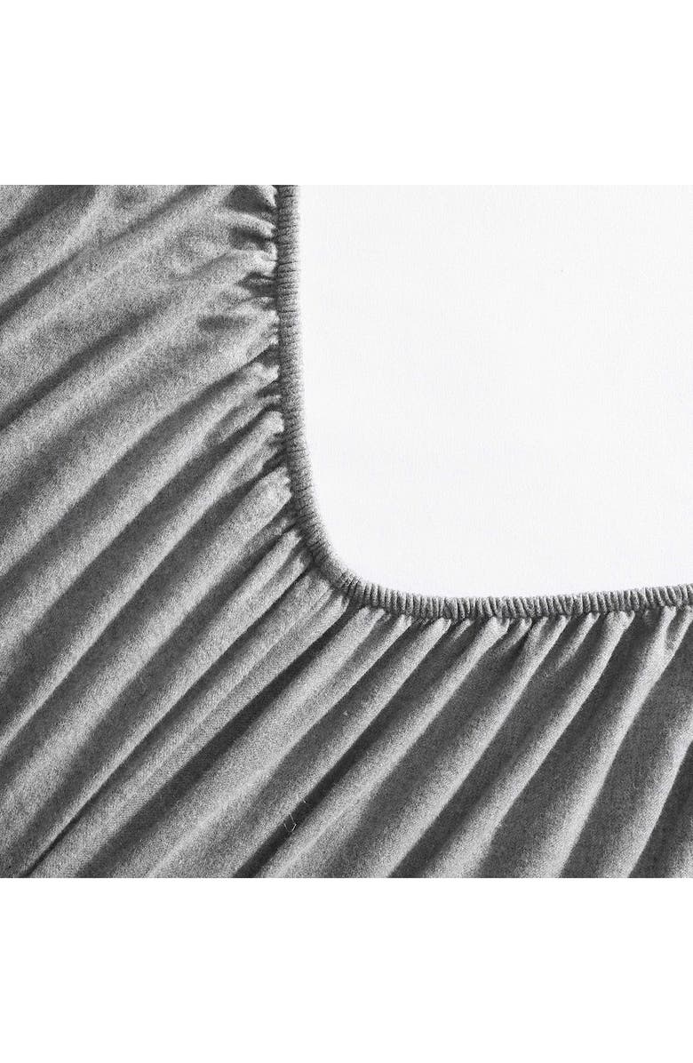 Calvin Klein Mélange Flannel Sheet Set, Alternate, color, Silver Grey